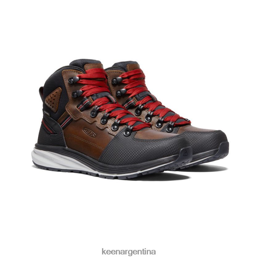 tabaco/negro calzado KEEN Bota impermeable con gancho rojo (punta blanda) T0822B136 hombres - Imagen 2