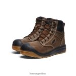 tierra oscura/goma calzado KEEN fuerte wayne 6"(puntera blanda) T0822B1 hombres - Imagen 2