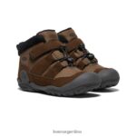tierra oscura/negro calzado KEEN chukka nudo T0822B980 pequeños niños - Imagen 2