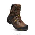 tierra oscura/negro calzado KEEN dover 8" T0822B344 hombres - Imagen 3